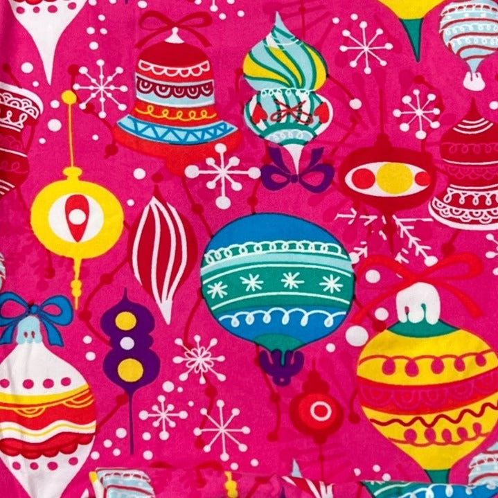 Pink Ornaments Print Soft Leggings - Adult & Kid Sizes