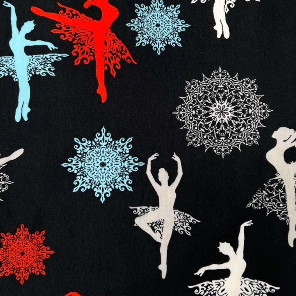 Sugar Plum Fairy Snowflake Ballerina Print Soft Leggings