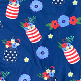 Red White Blue Flowers Mason Jar Print Soft Leggings
