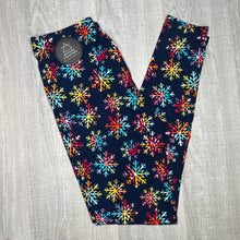 Rainbow Snowflake Print Soft Leggings