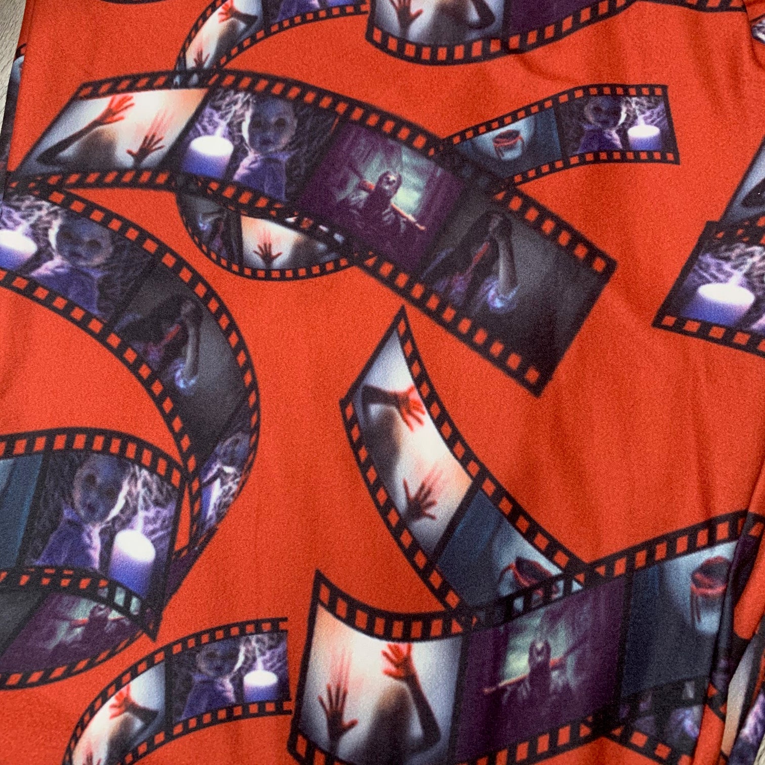Horror Movie Retro Film Blood Red Print Leggings