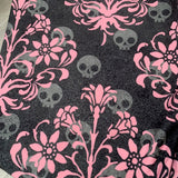 Hidden Skull Damask Grunge Print Soft Leggings