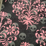 Hidden Skull Damask Grunge Print Soft Leggings