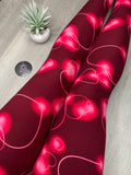 Neon Pink Heart Print Soft Leggings - Adult & Kid Sizes