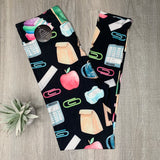 School Supplies Teacher Student Print Leggings