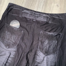 B&W Plaid Peekaboo Denim Print Soft Leggings w/Back Pockets