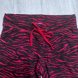 Zebra Print Fleece Comfy Animal Print Drawstring Jogger Pants