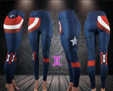 Captain America Cosplay Print Easy Halloween Costume Soft Leggings