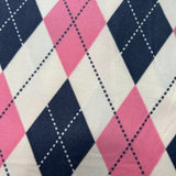 Pink Gray & Cream Argyle Print Soft Leggings