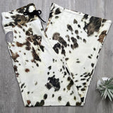 Cow Hide Print - High Waisted Wide Leg Hybrid Leggings/Pants w/ Pockets