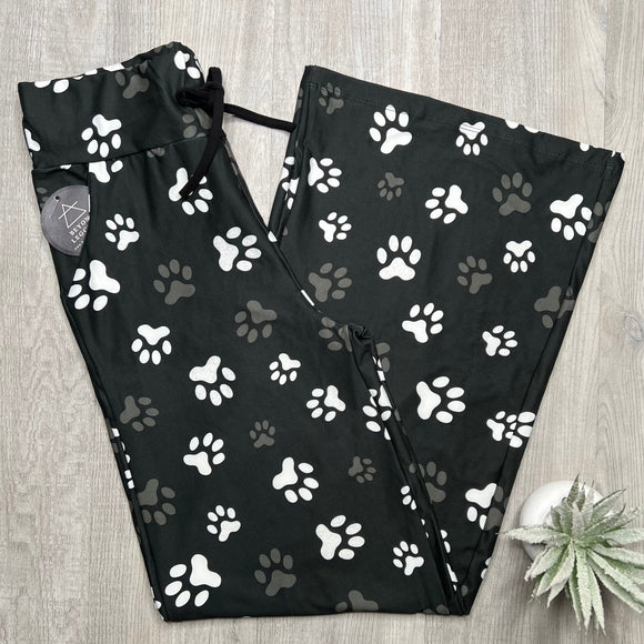 Paw Print - High Waisted Wide Leg Hybrid Leggings/Pants w/ Pockets