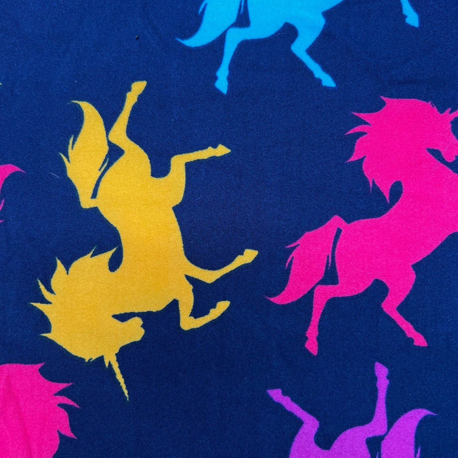 Colorful Neon Unicorn Print Navy Soft Leggings - Adult & Kid Sizes