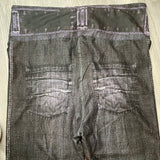 Purple Rose Patch Denim Print Soft Leggings