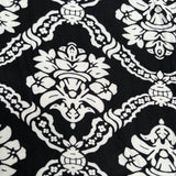 Black & White Royal Damask Print Soft Leggings