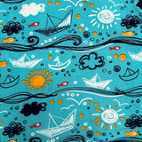 Sail The Blue Sea Print Soft Leggings - Adult & Kid Sizes
