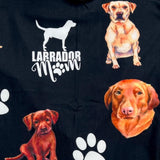 Labrador Dog Mom Print Black Soft Stretchy Leggings