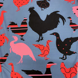 Rustic Charm Farm Print High-Rise Leggings - Coral Pink & Black Countryside Motif