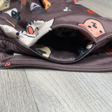 Puppy Dog Faces Print Soft Leggings w/ Yoga Band Pocket