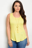 Fitted Top w/ Spinner Necklace