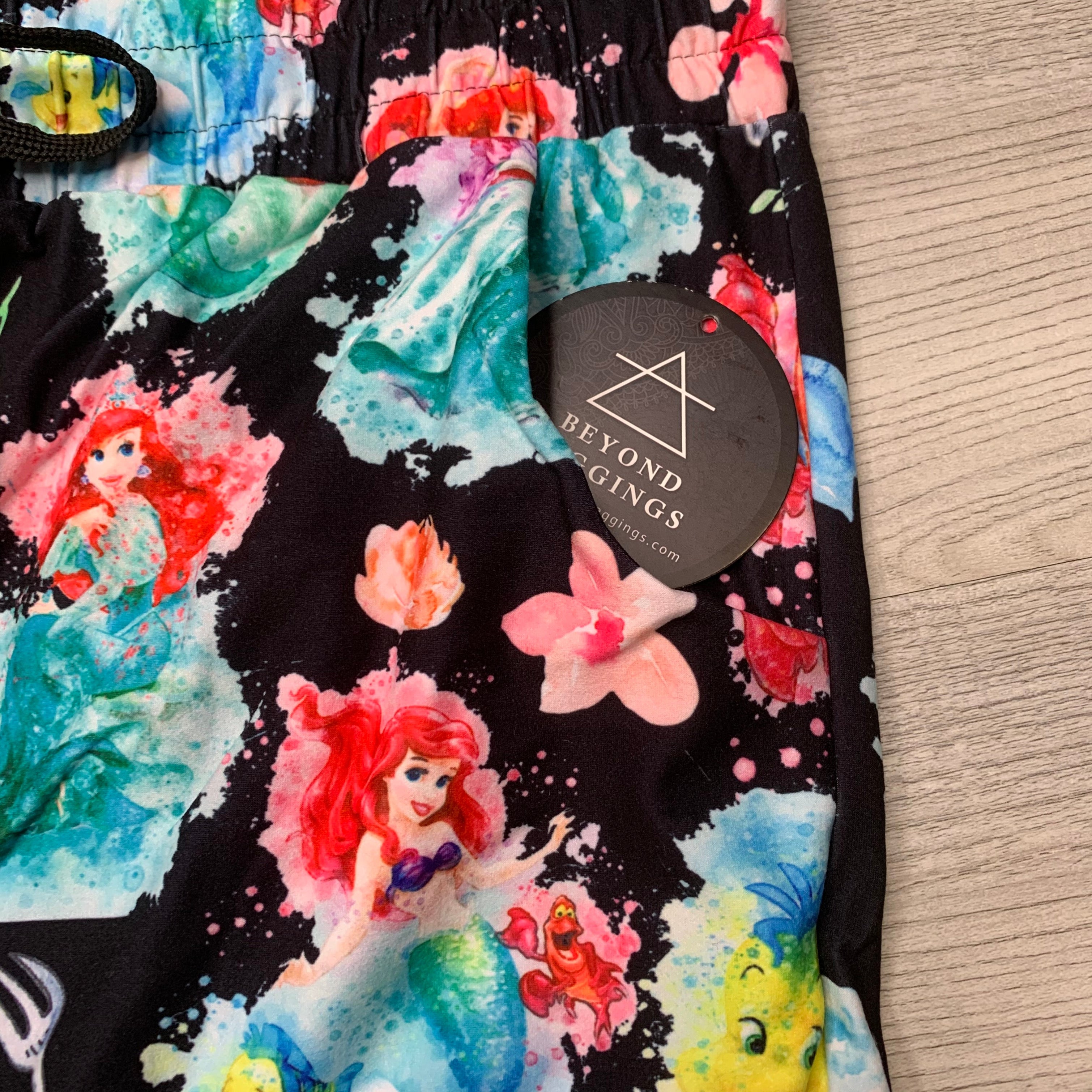 Little Mermaid Print Kids Joggers w/ Pockets