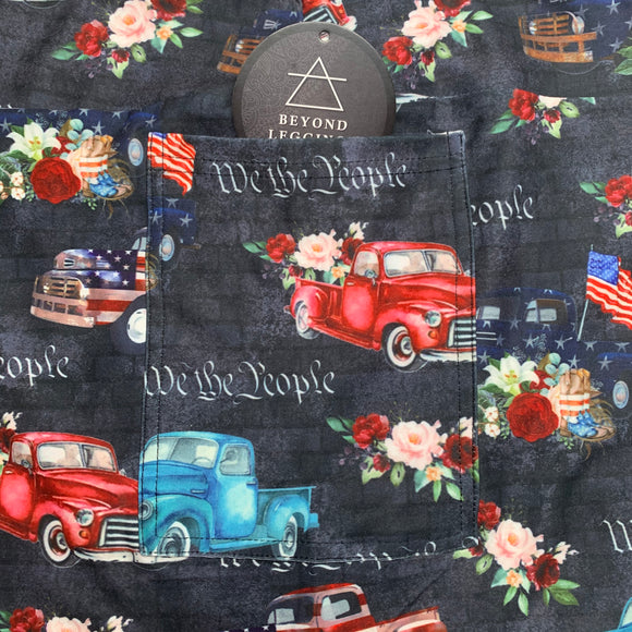 We The People Truck Print CAPRI Soft Leggings w/ Pockets