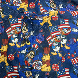 Magical Patriotic Mouse Parade Print Blue Leggings w/ Pockets