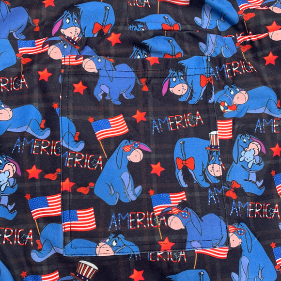 4th Of July Donkey Soft Capri Leggings w/ Pockets