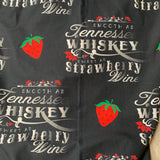 Strong Like Whiskey Sweet like Strawberry Wine Print Capri Black Leggings