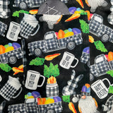 Happy Easter B&W Checker Plaid Patterned Gnomes Print Leggings - Peep Peep