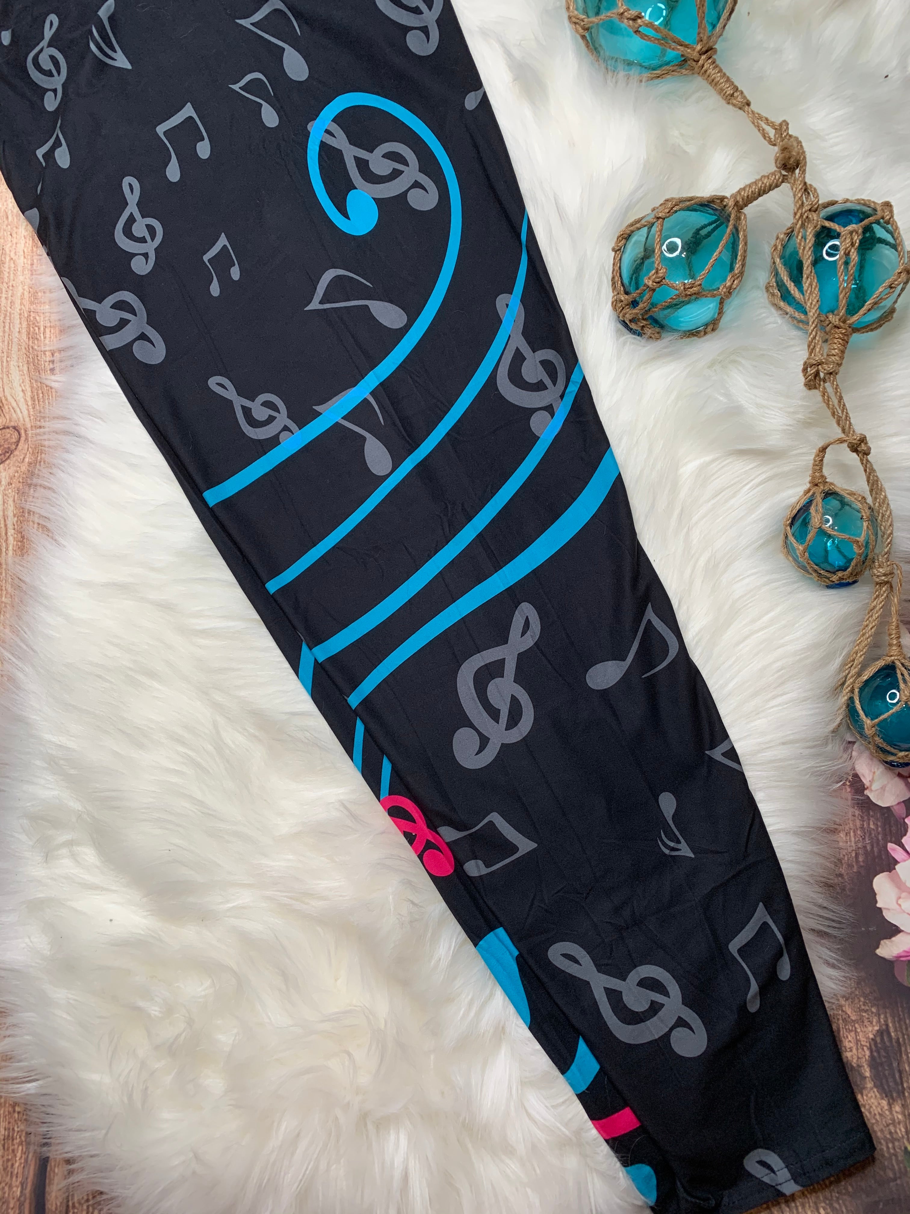 Music Can Change The World - Guitar Print Leggings