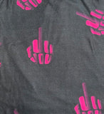 Magenta FU Middle Finger Soft Black Leggings