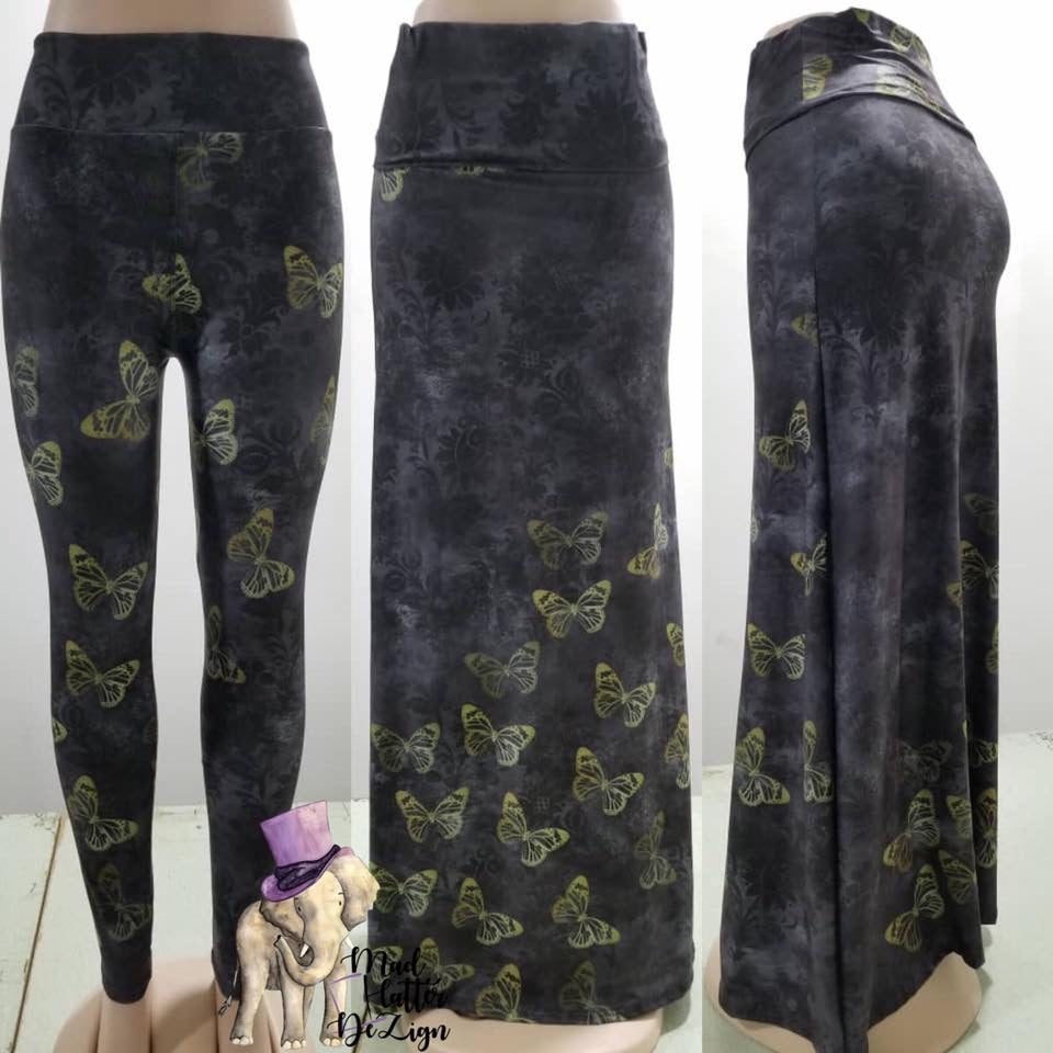 Golden Butterflies Maxi Skirt / Strapless Dress