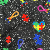 Puzzle Ribbon Heart Soft Leggings