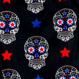 Americana Inspired Capri Leggings - Patriotic Sugar Skull Star Print - Comfortable and Stylish Mid-Calf Legwear
