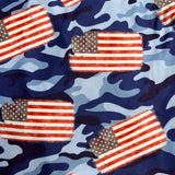 USA Flag Blue Camo Print Soft Leggings