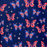 4th of July Red White & Blue Butterfly Star Print Soft Leggings
