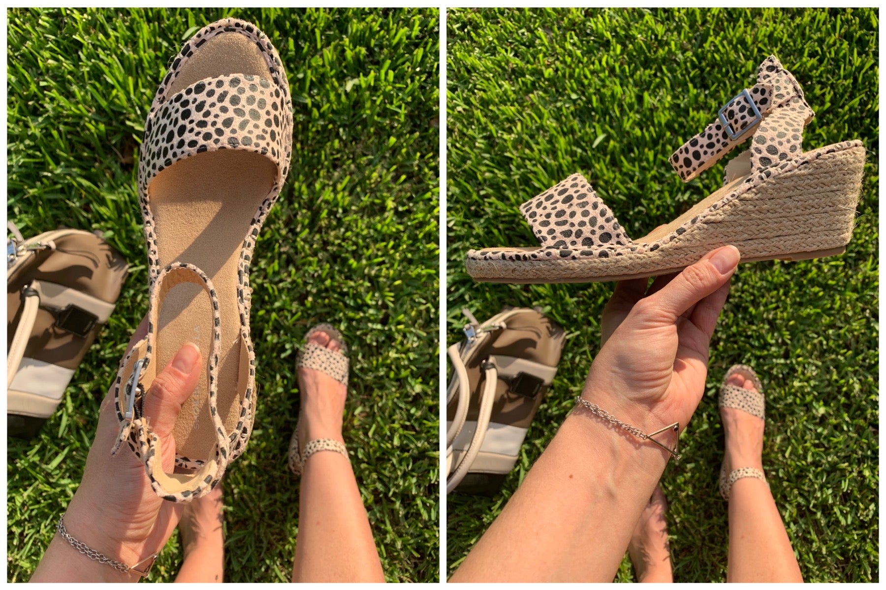 Spotted Cheetah Vegan Suede Wedge Sandal