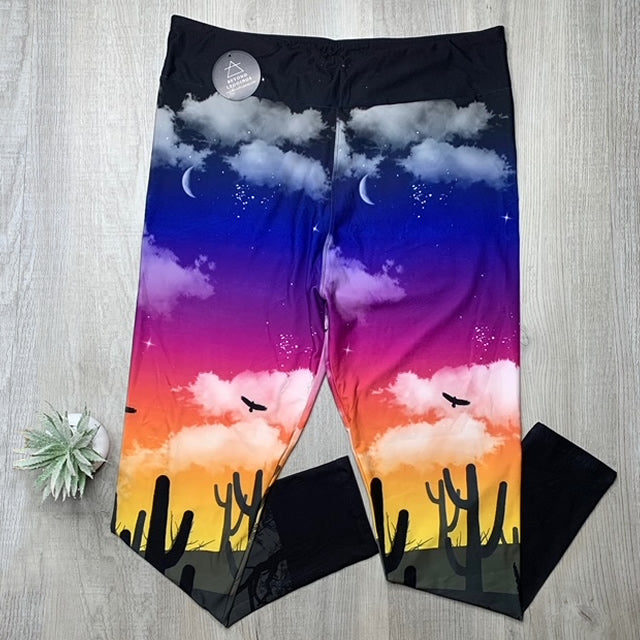 Sunset In The Desert Print Soft Leggings