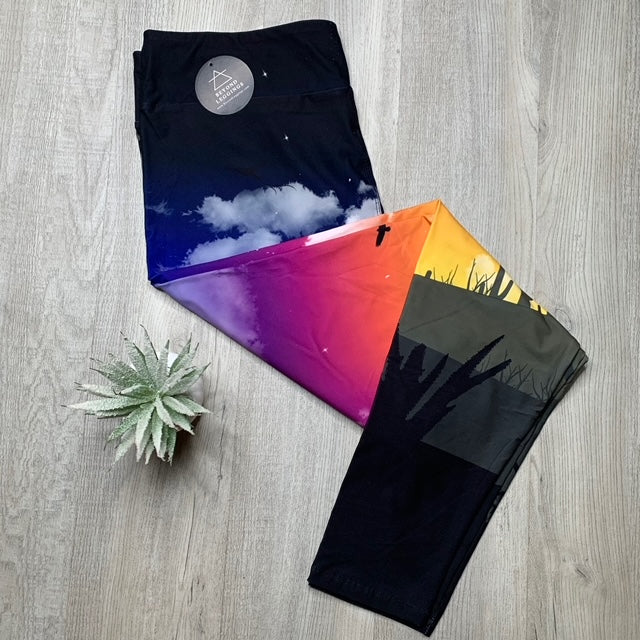 Sunset In The Desert Print Soft Leggings