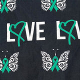 Green Ribbon Awareness Print Black Leggings