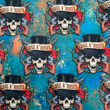 Rock 'n' Roll Rebellion Guns N' Roses Turquoise Distressed Print Leggings