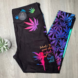 Inhale the Good Stuff Exhale the Bull Shit Marijuana Print Soft Leggings