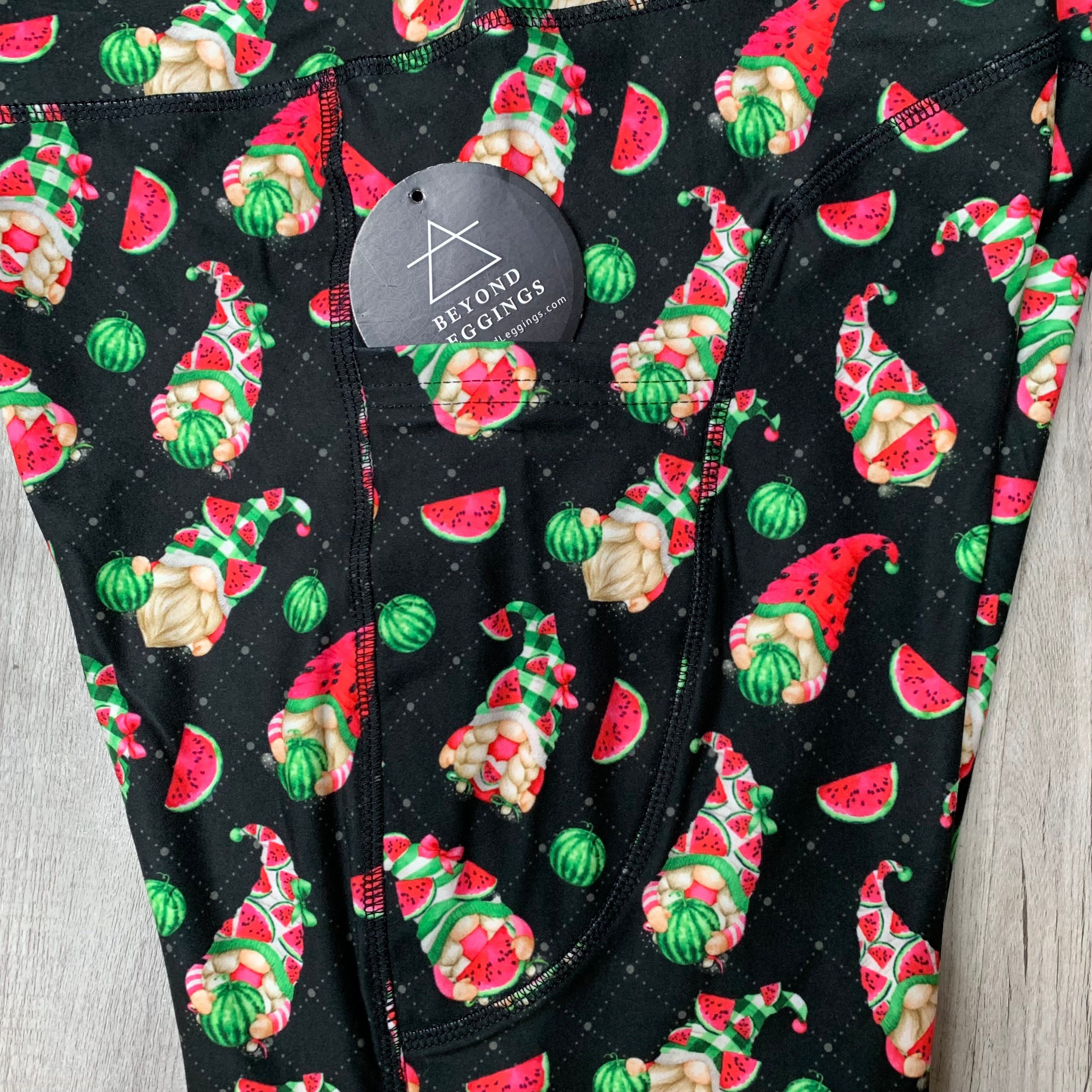 Watermelon Gnomes Soft Leggings w/ Double Pockets