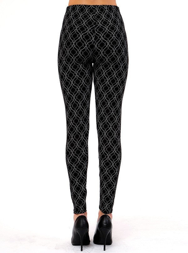 Dotted Ogee Print Leggings