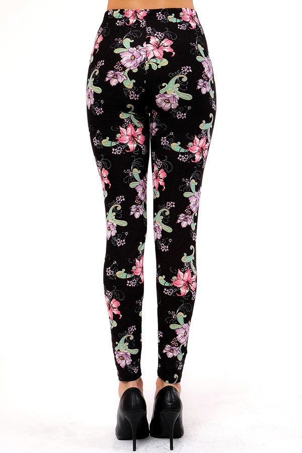 Paisley Lilly Print Soft Leggings