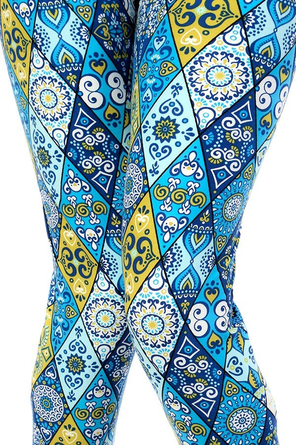 Teal Stained Glass Leggings