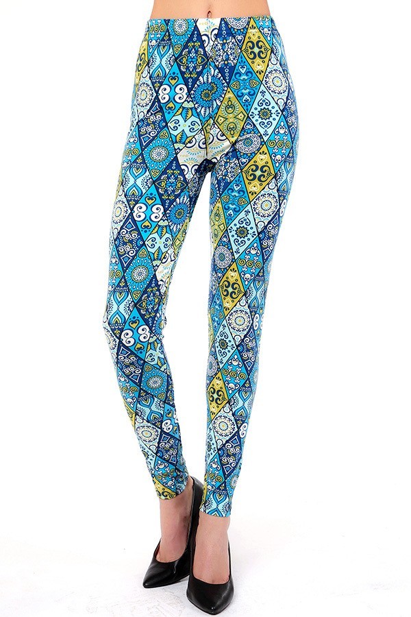 Teal Stained Glass Leggings