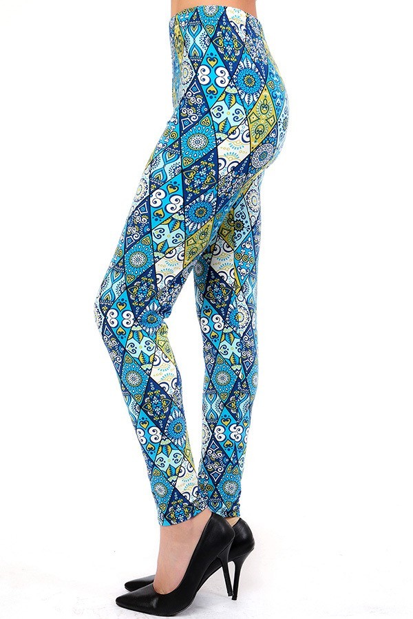 Teal Stained Glass Leggings