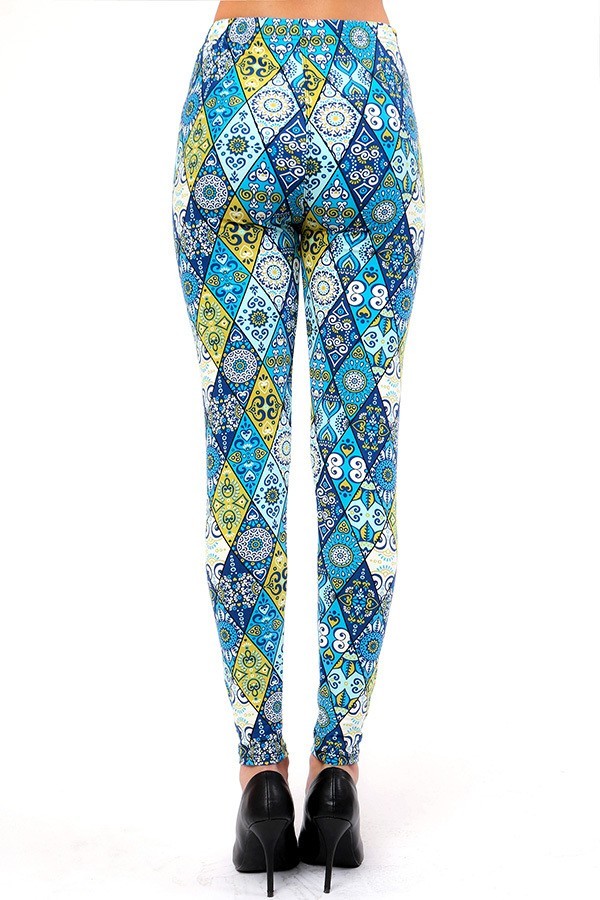 Teal Stained Glass Leggings
