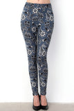 Gray Paisley Print Soft Stretchy High Waist Leggings